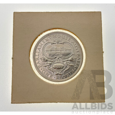 Australian 1927 Silver KGV Florin, Commemorative Canberra, High Grade .925