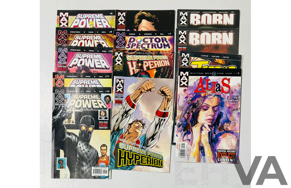 Collection of Comics From Marvel Comics MAX Imprint Including Supreme Power, Born, Terror Inc. and More