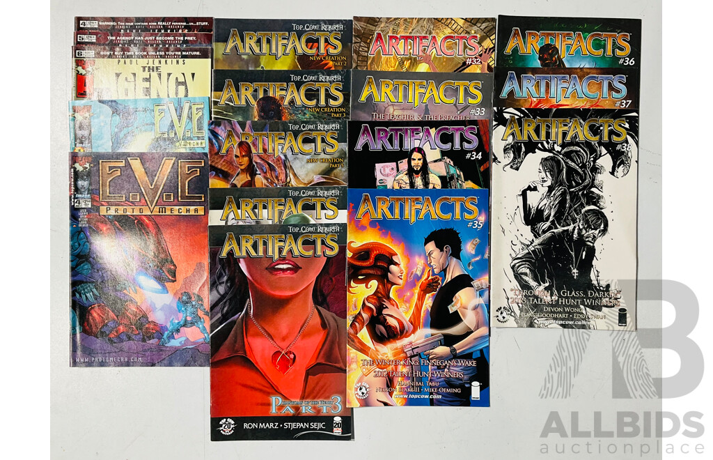 Collection of Top Cow Single Issue Comics Including Artifacts, E.V.E Protomech and the Agency