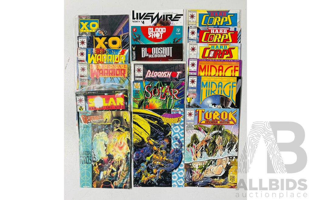 Collection of Single Issue Valiant Titles Including Bloodshot, Solar: Man of the Atom and More