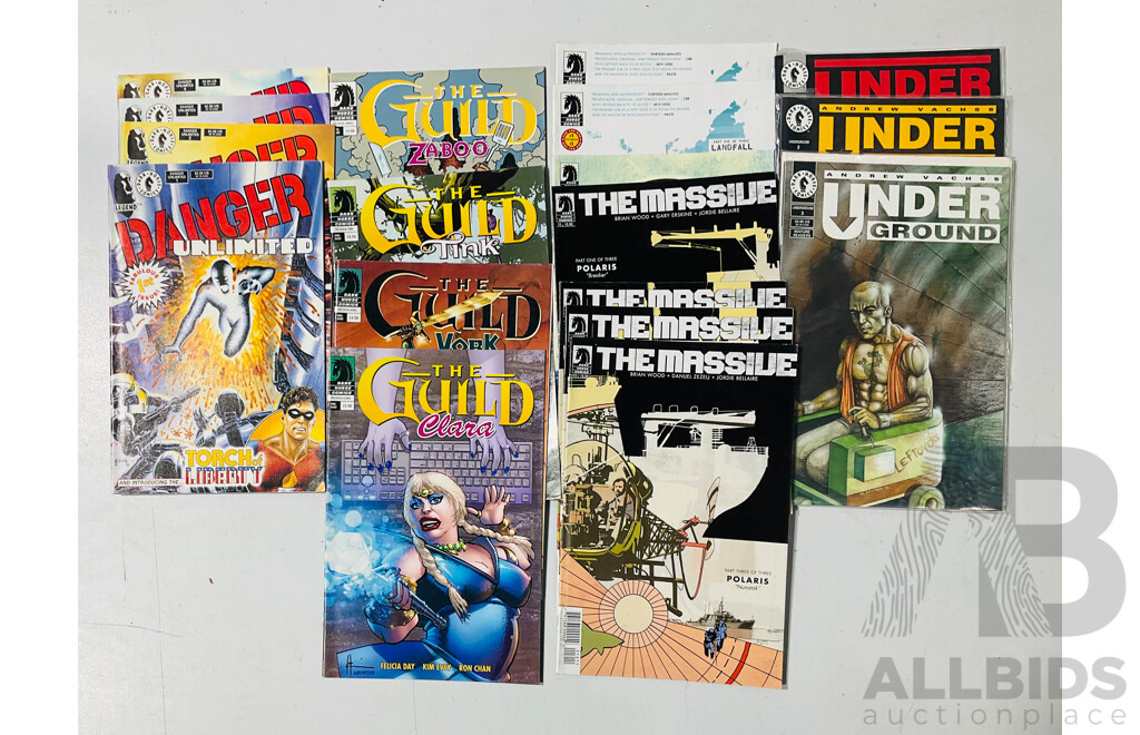Large Collection of Dark Horse Single Issues Comics Including the Massive, Underground, the Guild and Danger Unlimited