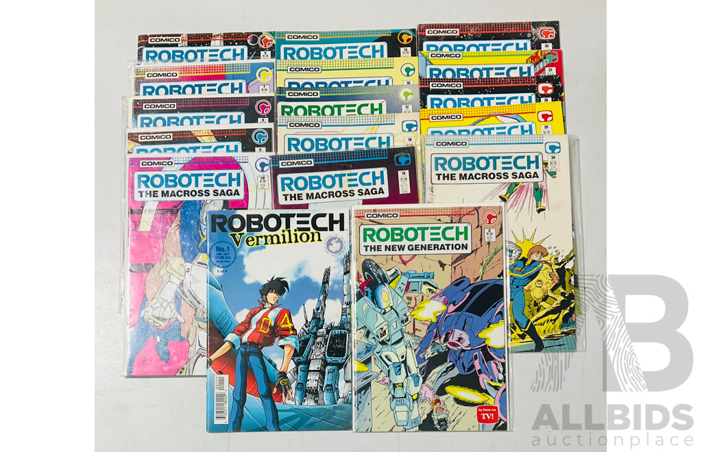 Collection of Robotech Comics Primarily From Comico Publishing and Antarctic Press