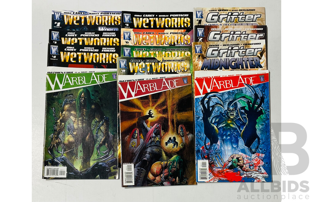 Collection of WildStorm Single Issues Including Grifter&Midnighter, Wetworks and Warblade
