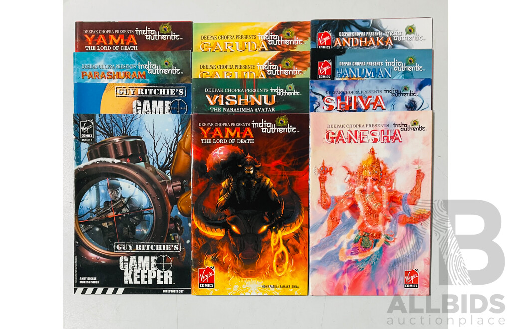 Collection of Virgin Comics Single Issues Including Several Deepak Chopra Presents and Guy Ritchies Game Keeper