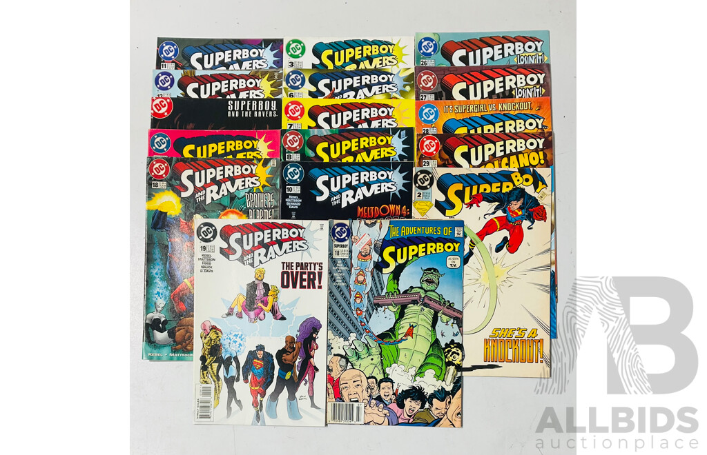 Collection of Superboy and Superboy Related Comics Including The Adventures of Superboy, Superboy and the Ravers and More