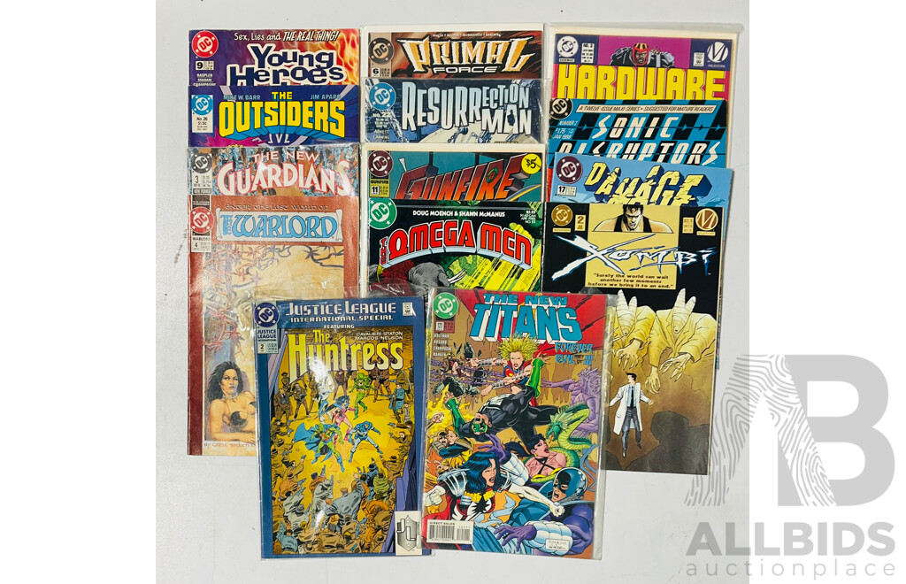 Collection of DC Comic Single Issues Including Justice League International, The New Titans, Resurrection Man and Much More