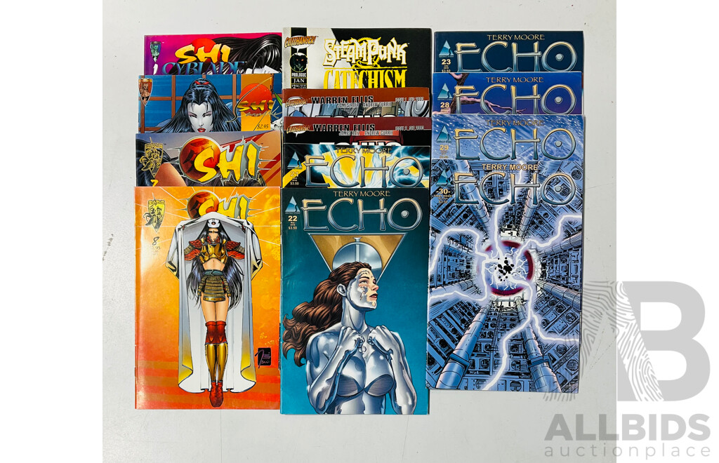 Collection of Single Issue Comics From Several Publishers Including Terry Moore’s Echo, Shi, Tokyo Storm Warning and More