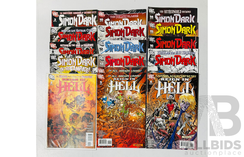 Collection of DC Comics Titles Including Simon Dark and Reign in Hell
