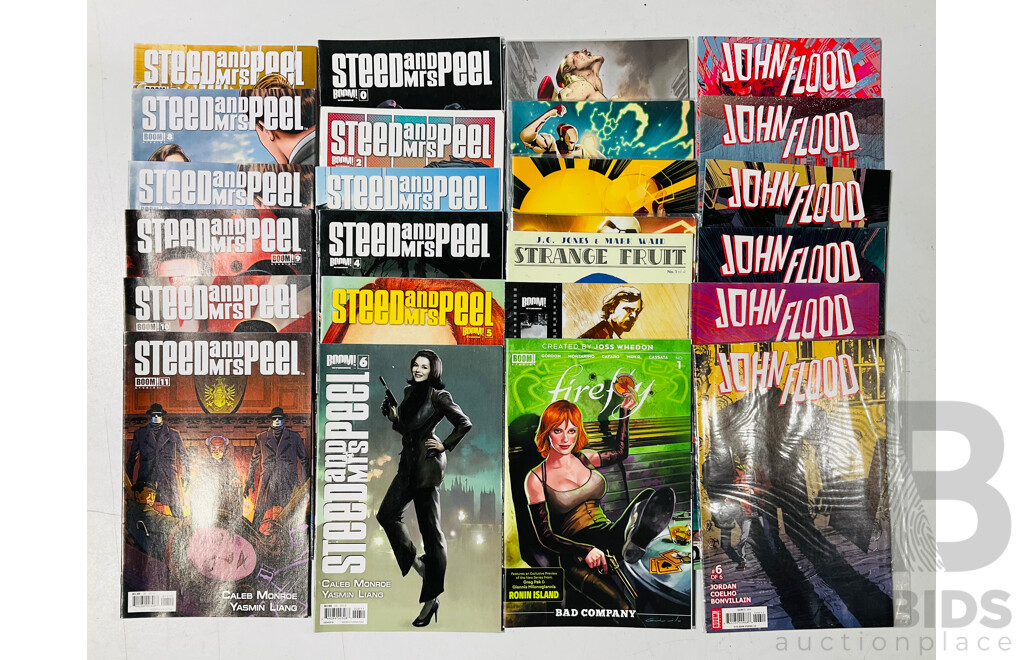 Collection of Boom! Comic Titles Including Firefly, John Flood, Steed and Mrs Peel and More