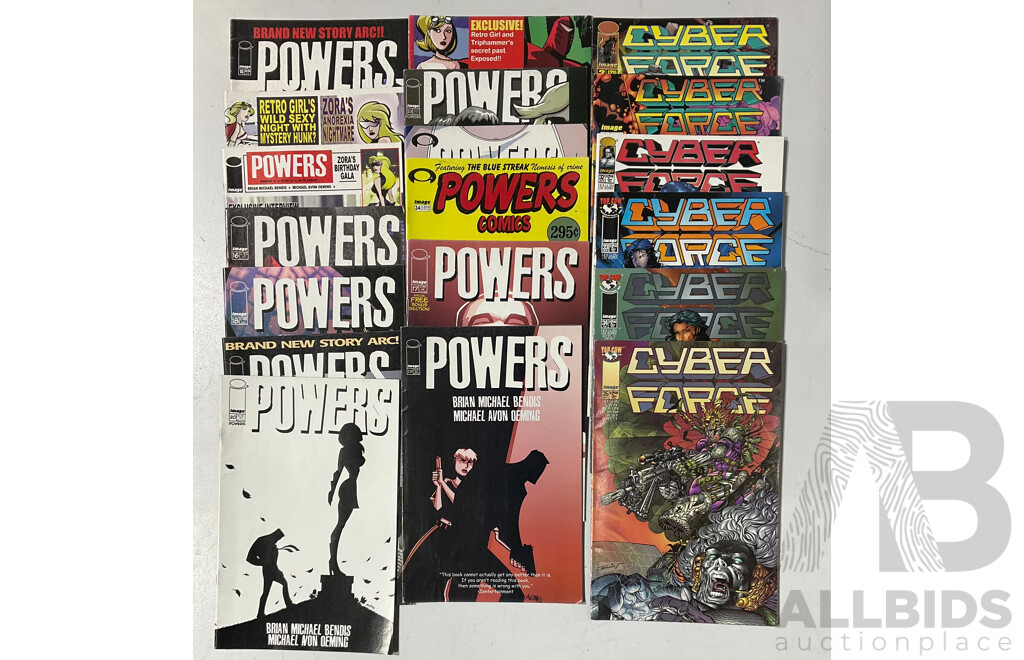 Collection of Comics From Image Comics Including Powers and Cyber Force