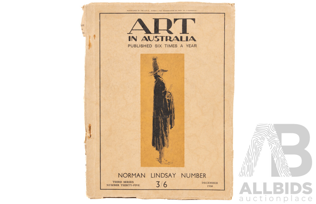 Amazing Lot of Five Antique & Vintage Australian Art-Related Books Including Art in Australia Quarterly Edition From 1930 on Norman Lindsay, the Art of Blamire Young (1921) and More (5)