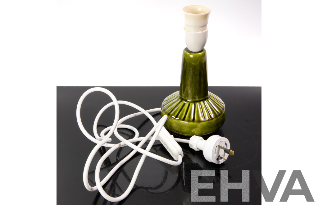 Mid Century Danish Green Ceramic Lamp Base