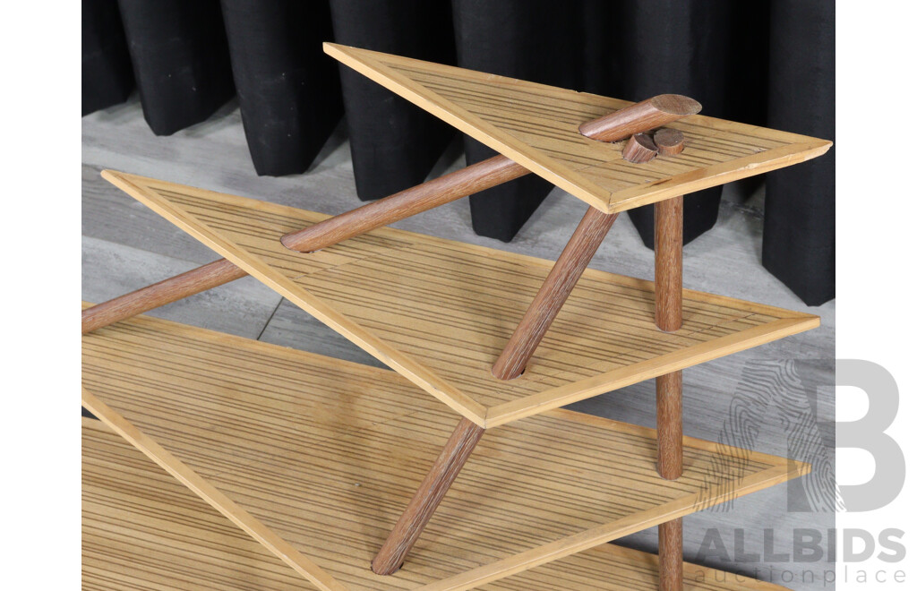 Modernist Timber Four Tier Open Shelves