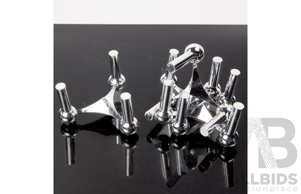 Set Four Stoff Nagel Modular Stainless Steel Candle Holders