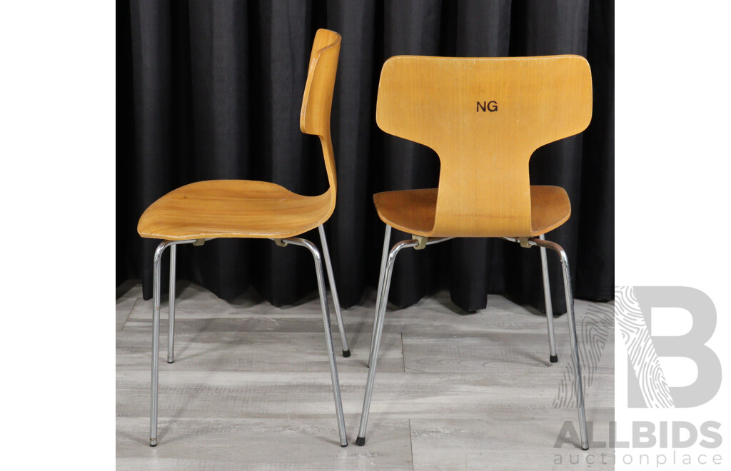 Set 6 Model 3103 Chairs by Arne Jacobsen for Fritz Hansen