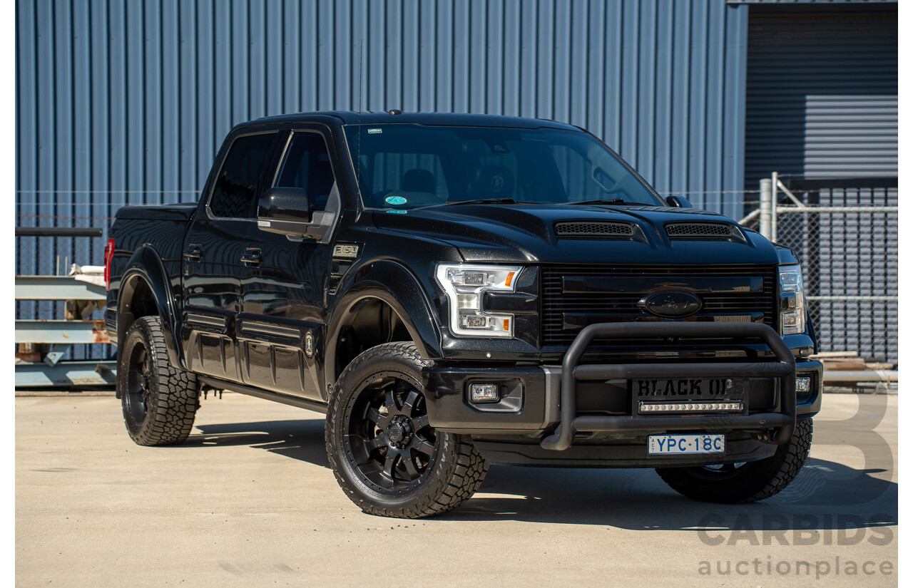 01/2015 Ford F-150 Lariat Black Ops by Tuscany (4x4) 4d SuperCrew Utiltiy Tuxedo Black Metallic Whipple Supercharged V8 5.0L