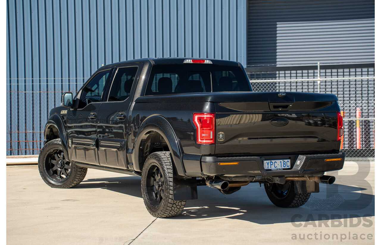 01/2015 Ford F-150 Lariat Black Ops by Tuscany (4x4) 4d SuperCrew Utiltiy Tuxedo Black Metallic Whipple Supercharged V8 5.0L