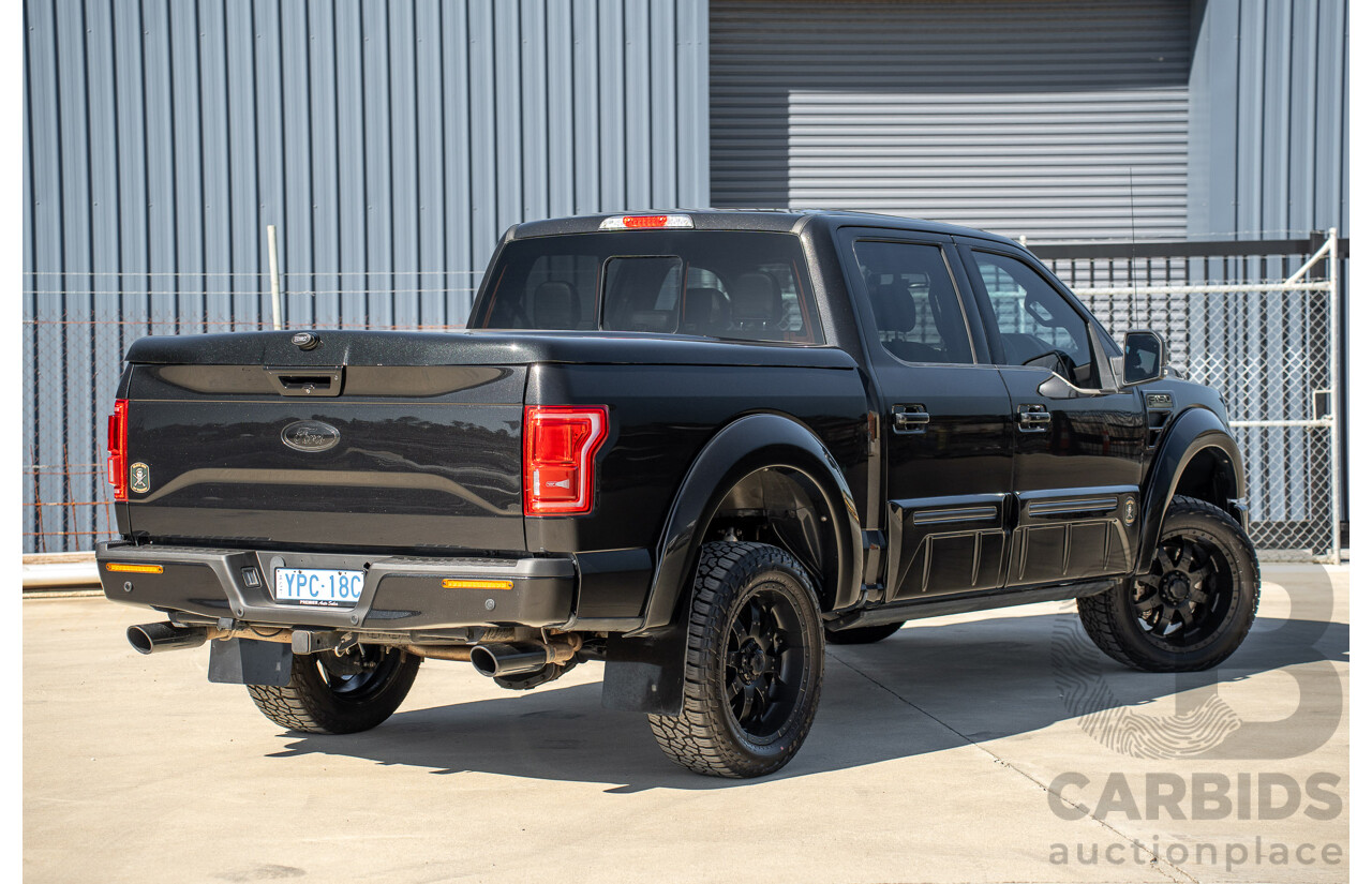 01/2015 Ford F-150 Lariat Black Ops by Tuscany (4x4) 4d SuperCrew Utiltiy Tuxedo Black Metallic Whipple Supercharged V8 5.0L