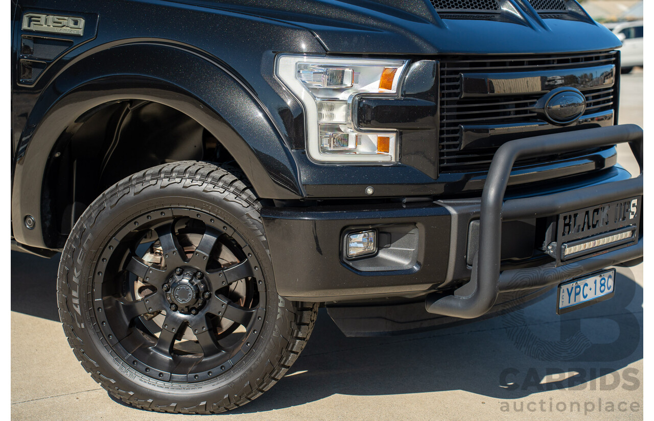 01/2015 Ford F-150 Lariat Black Ops by Tuscany (4x4) 4d SuperCrew Utiltiy Tuxedo Black Metallic Whipple Supercharged V8 5.0L