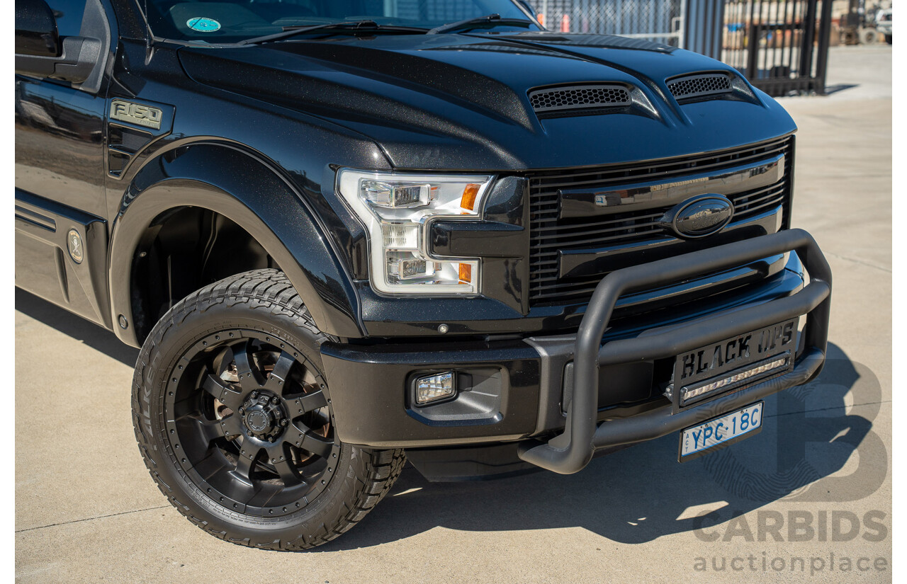 01/2015 Ford F-150 Lariat Black Ops by Tuscany (4x4) 4d SuperCrew Utiltiy Tuxedo Black Metallic Whipple Supercharged V8 5.0L