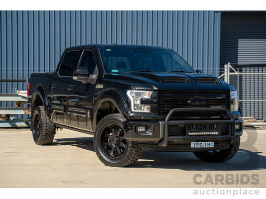 01/2015 Ford F-150 Lariat Black Ops by Tuscany (4x4) 4d SuperCrew Utiltiy Tuxedo Black Metallic Whipple Supercharged V8 5.0L