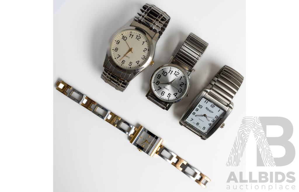 Fossil Ladies Watch, ES-9314 with (3) Other Vintage Analogue Watches Including Sharp