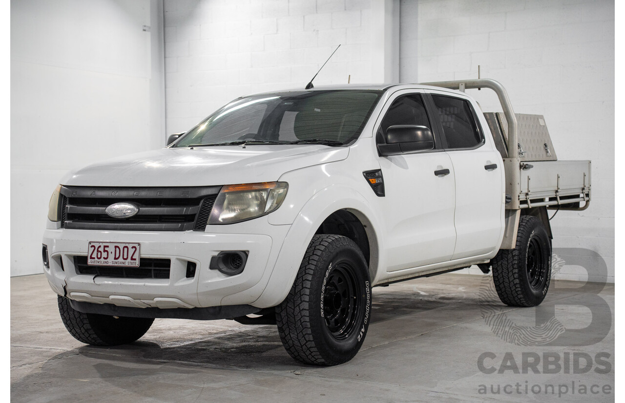 6/2012 Ford Ranger XL 2.2 (4x4) PX Crew C/Chas Cool White Turbo Diesel 2.2L