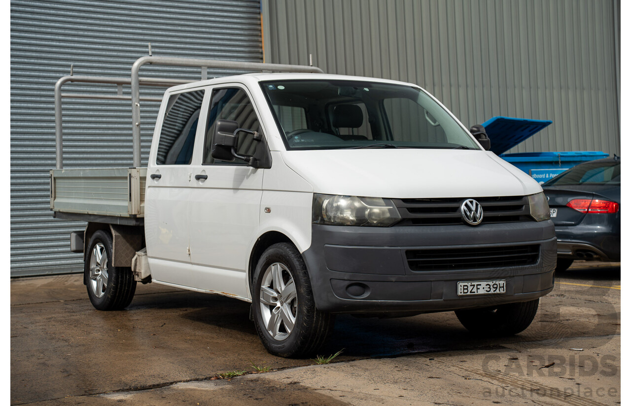9/2010 Volkswagen Transporter 132 TDI LWB T5 MY10 Dual C/Chas White 2.0L