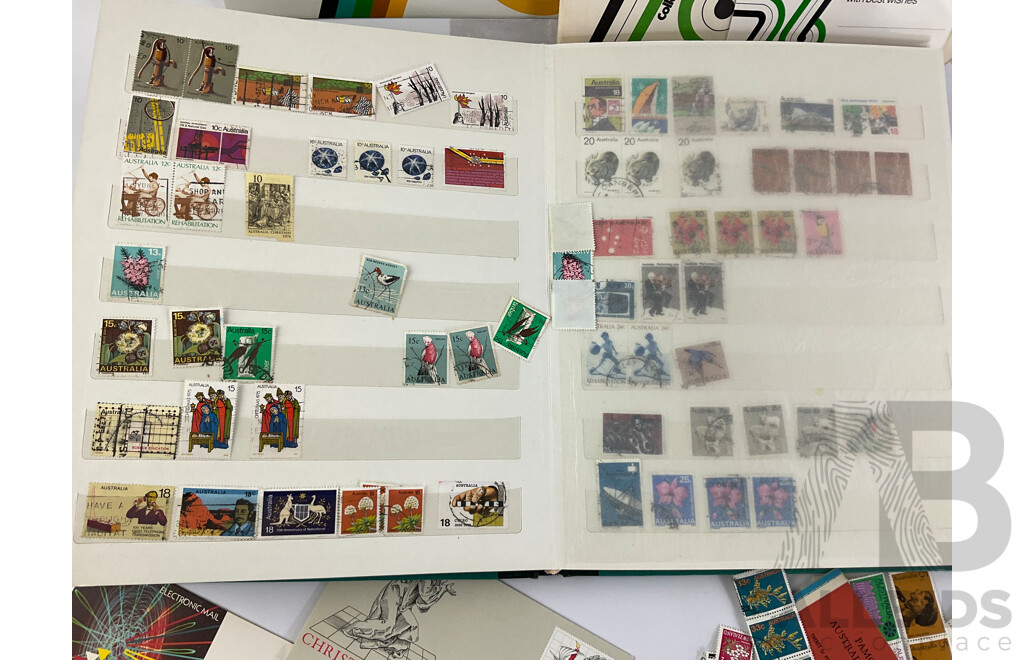 Collection of Australian Mint and Cancelled Stamps Including Predecimal, Government Railways, Stamp Duty Includes Mint Stamps From New Zealand, Pitcairn Islands Predecimal and Malaysia