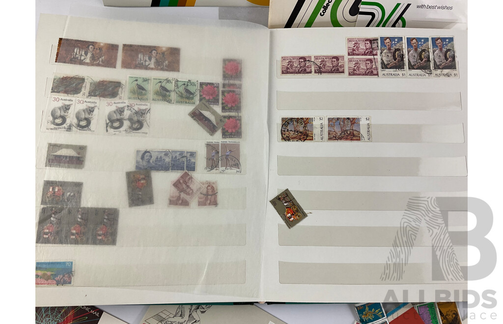 Collection of Australian Mint and Cancelled Stamps Including Predecimal, Government Railways, Stamp Duty Includes Mint Stamps From New Zealand, Pitcairn Islands Predecimal and Malaysia