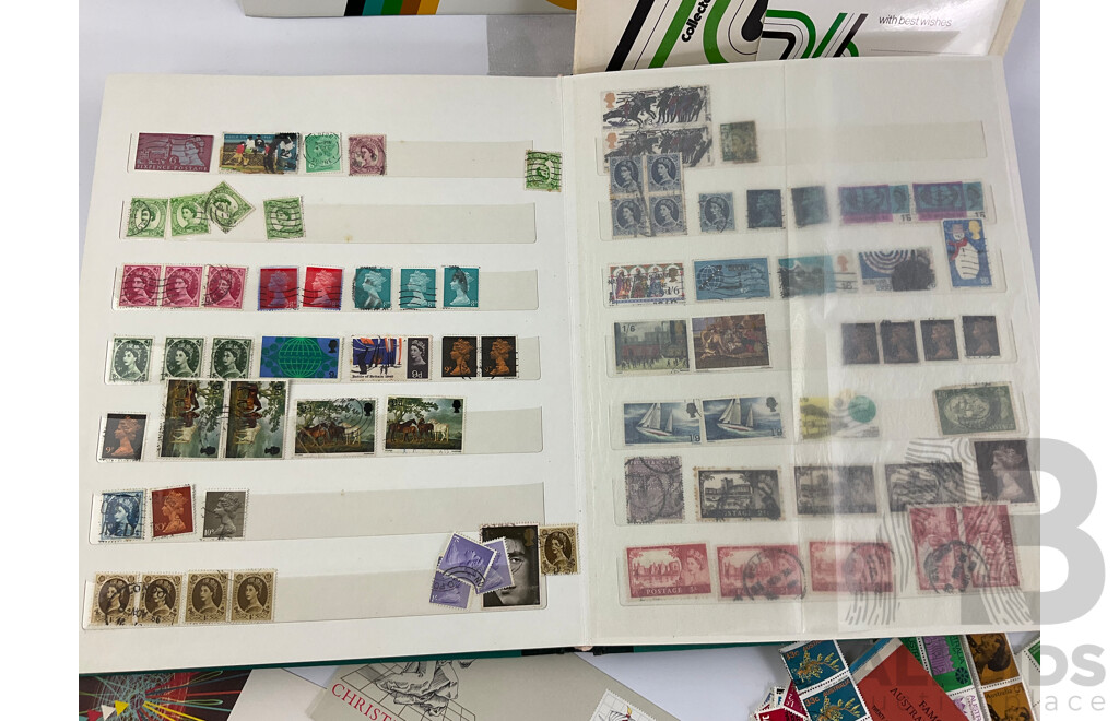 Collection of Australian Mint and Cancelled Stamps Including Predecimal, Government Railways, Stamp Duty Includes Mint Stamps From New Zealand, Pitcairn Islands Predecimal and Malaysia