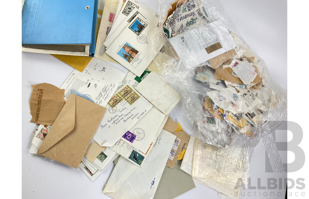 Collection of International Philately Including British Mint 1986 Mint Stamp Collectors Pack, All Nations Stamp Album, The Globe Stamp Album, USA, Indonesia, Netherland, Australia, Mongolia, UK and More