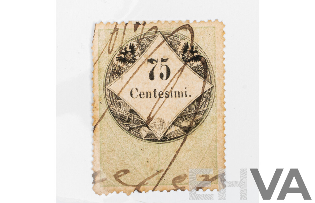 Lombardo-Veneto Marche Da Bollo 1854, Senty Five Centesimi