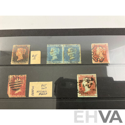 Collection of Great Britain 1840's Stamps Including Penny Black, Reds, Blue Pair, Maltese Cross, Overprints, I.R Officials, Army Officials, Levant Issues, QV Mints and Perfins