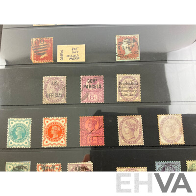 Collection of Great Britain 1840's Stamps Including Penny Black, Reds, Blue Pair, Maltese Cross, Overprints, I.R Officials, Army Officials, Levant Issues, QV Mints and Perfins