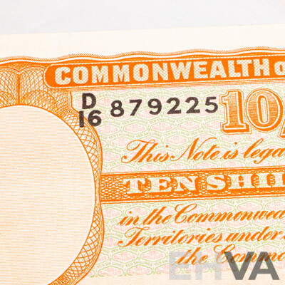 Australian 1936 Ten Shilling Note, Riddle/Sheehan R11,D16 879225, High Grade