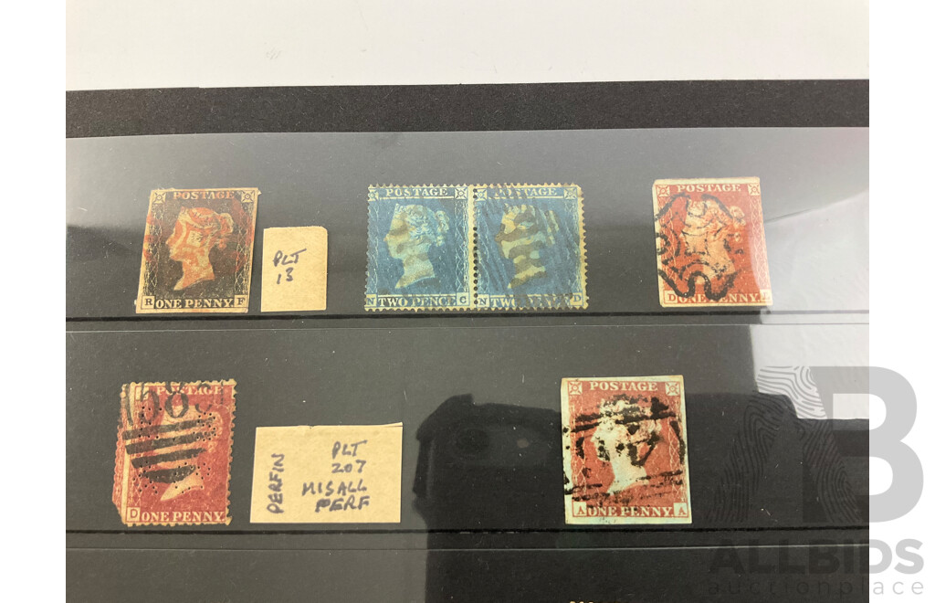 Collection of Great Britain 1840's Stamps Including Penny Black, Reds, Blue Pair, Maltese Cross, Overprints, I.R Officials, Army Officials, Levant Issues, QV Mints and Perfins