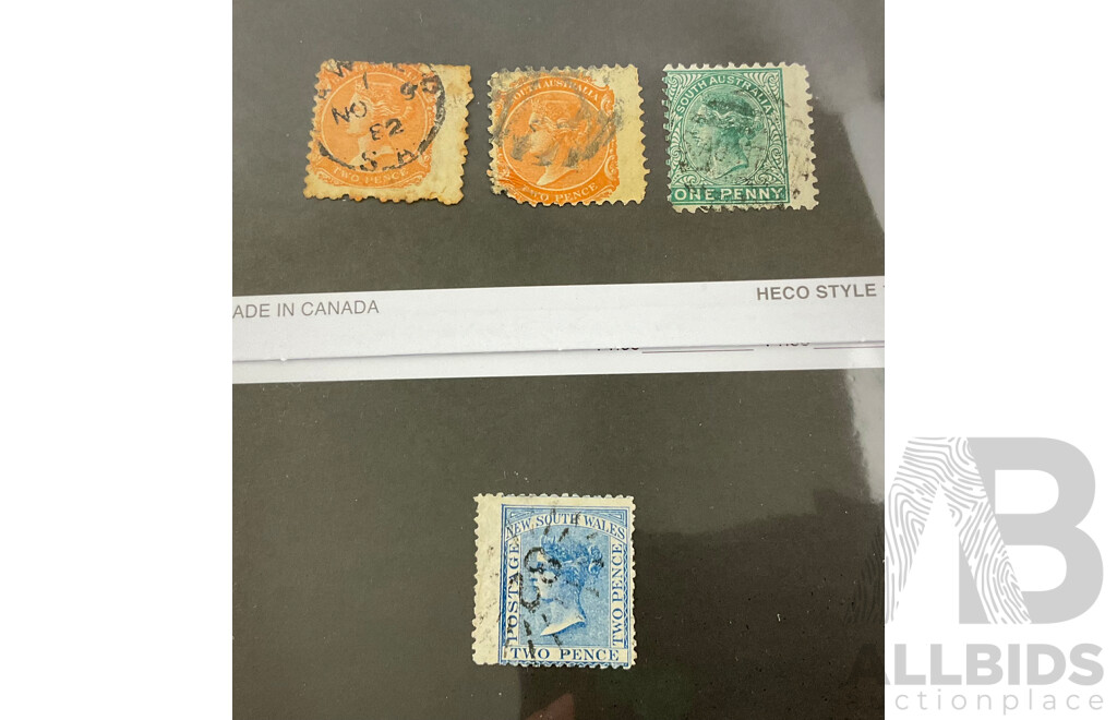 Australian 1860's QV Error Stamps Including New South Wales and South Australia Imperf Margins