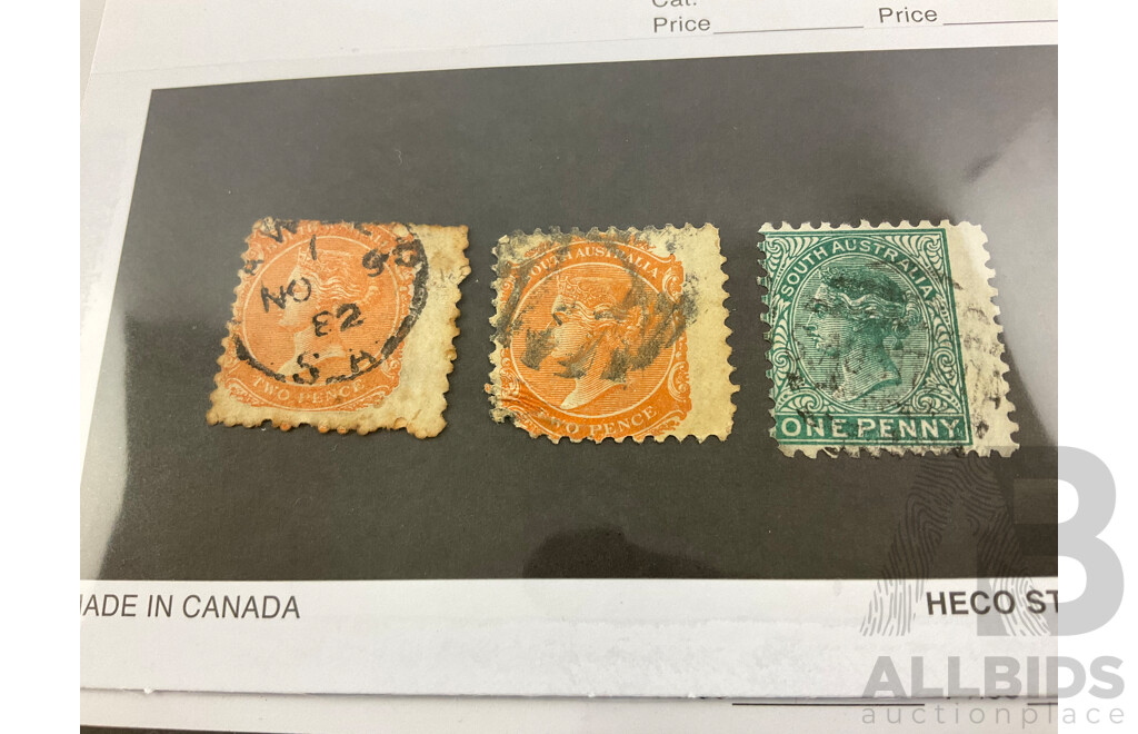 Australian 1860's QV Error Stamps Including New South Wales and South Australia Imperf Margins