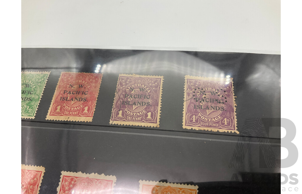 North West Pacific Islands 1918 Stamps, KGV, Kangaroo Map, Half to Four Pence, Official Service