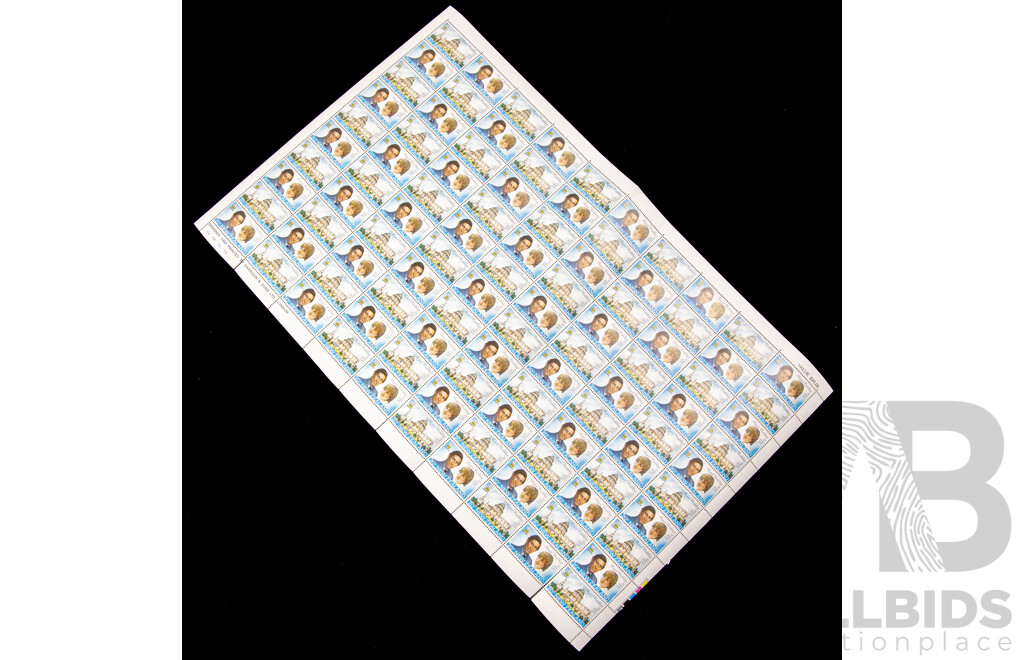 New Zealand 1981 Stamp Sheet, Charles and Diana Wedding