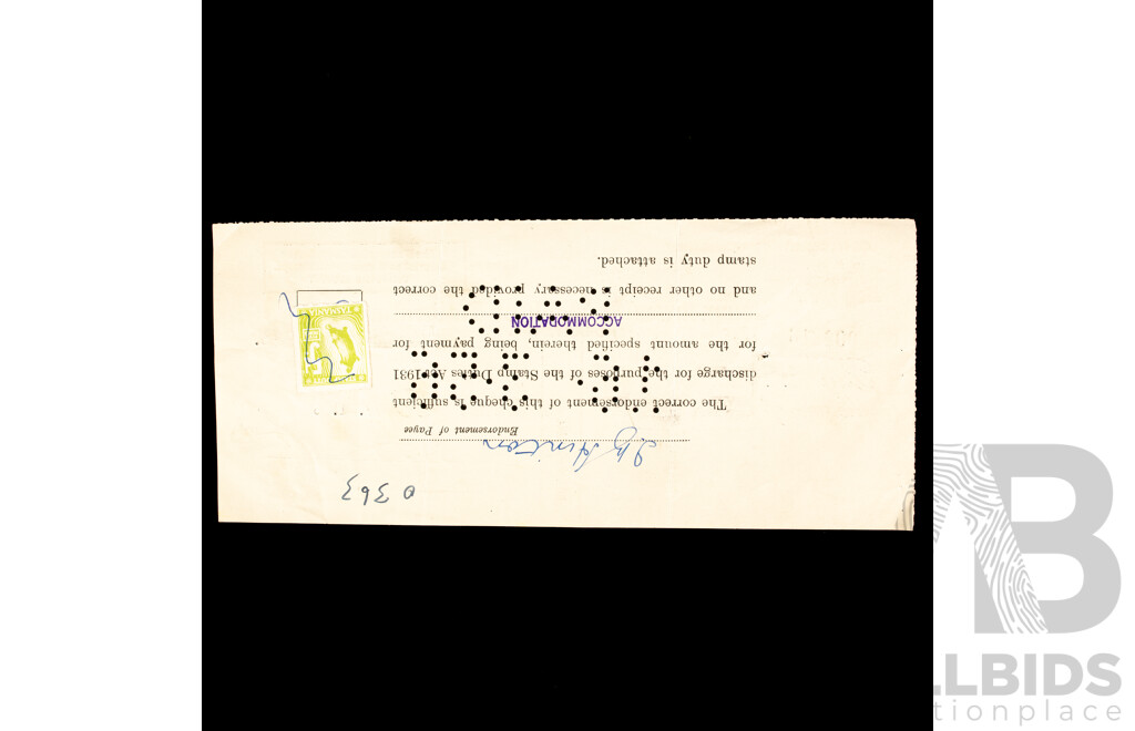 Commonwealth Bank of Australia/Government of Tasmania Bank Cheques, 1950's -1960's with Tasmanian/Victorian Stamp Duty Stamps