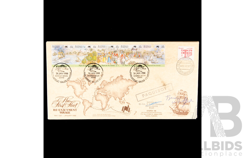 Five Australian 1988 Bicentennial Re-Enactment European Voyage Covers