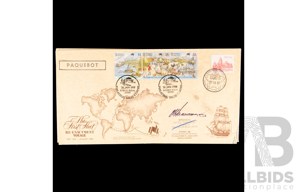 Five Australian 1988 Bicentennial Re-Enactment European Voyage Covers