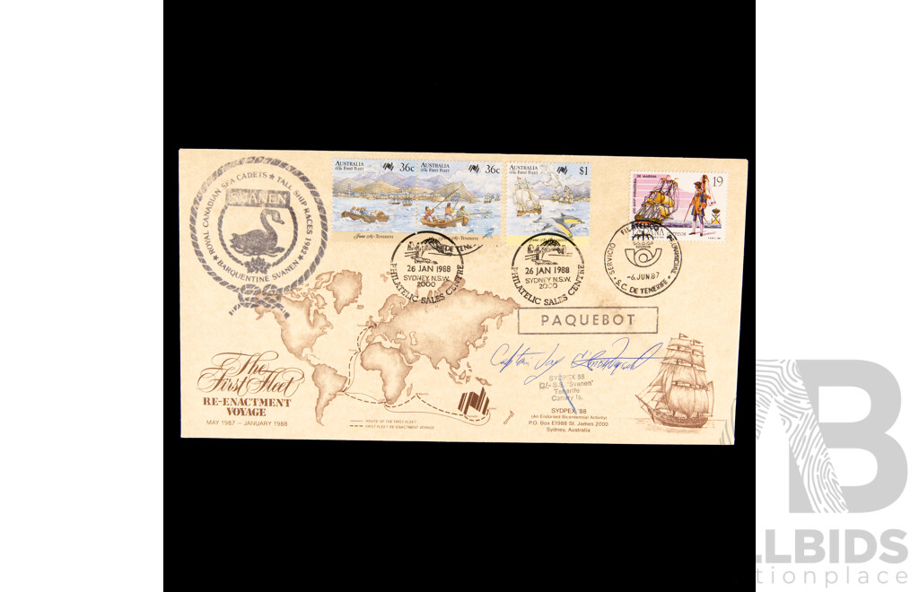 Five Australian 1988 Bicentennial Re-Enactment European Voyage Covers