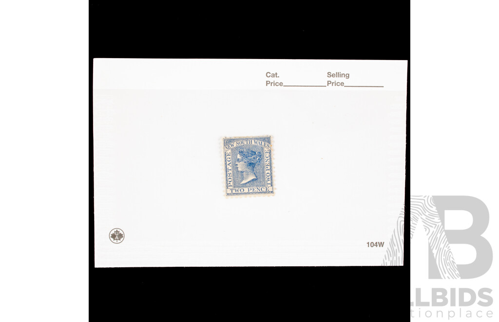 Australian 1882-1897 New South Wales QV Two Pence Stamp, Prussian Blue