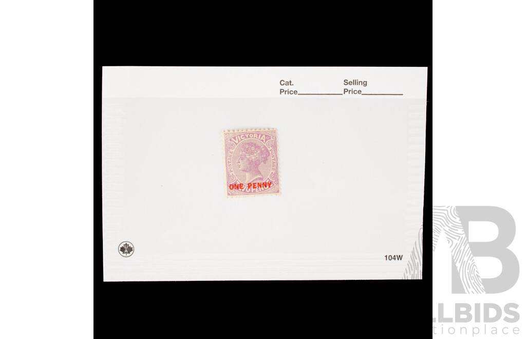 Australian 1883 QV Victoria Stamp, One Penny Surcharge