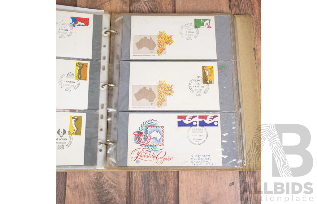 Two Albums of Australian First Day Covers Spanning Years 1963 to 2013 Including Petty Cash Vouchers, Gunning Fine Wool, Bicentenary and More