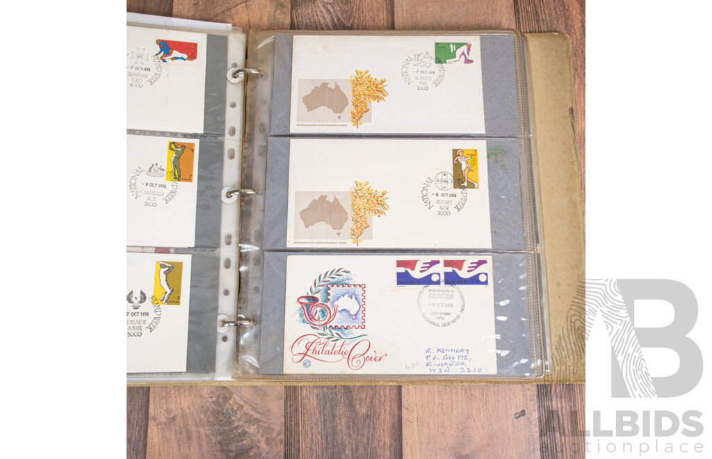 Two Albums of Australian First Day Covers Spanning Years 1963 to 2013 Including Petty Cash Vouchers, Gunning Fine Wool, Bicentenary and More