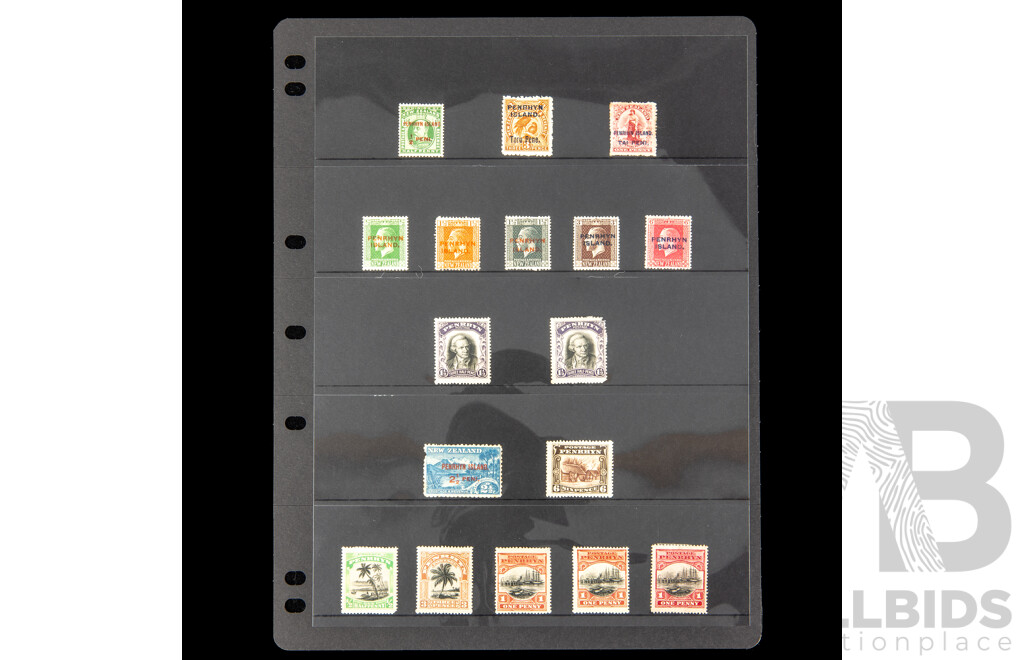 New Zealand 1890's-1900's Mint/Hinged Stamps, Over Prints Including Penrhyn Island, KGV